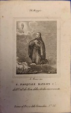 1800 SANTINO INCISIONE CON SAN PASQUALE BABYLON 