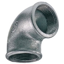 GOMITO 1" 1/2 FF FEMMINA IN FERRO ZINCATO CURVA 90° RACCORDO IRRIGAZIONE ACQUA