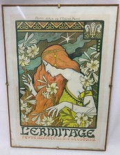 Quadro stampa "L'Ermitage" Paris Rue de L'Odéon Paul Berthon cornice 49,5x35 cm