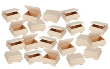 VBS Confezione Ingrosso 20 Scatole Legno Con Coperchio Panciuto 11x6x8cm Legno Naturale