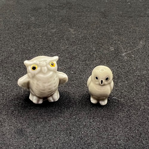 Coppia statuine gufo osso