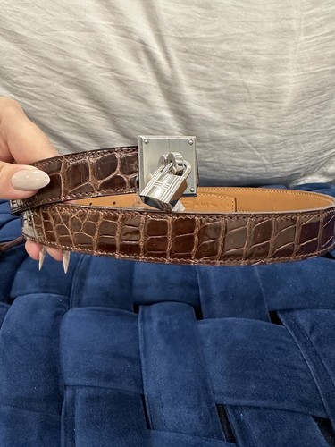 Hermes crocodile belt leather - hermes,
