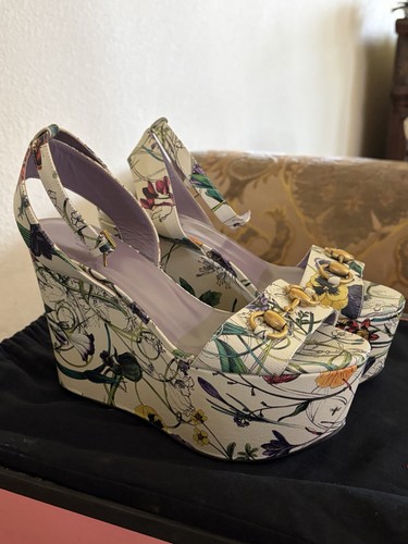 Sandali gucci tela floreale - gucci,