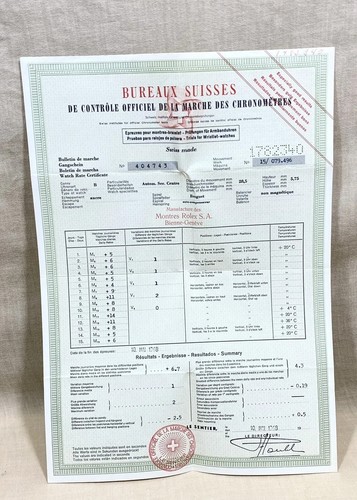 Rolex 1968 certificate - rolex,
