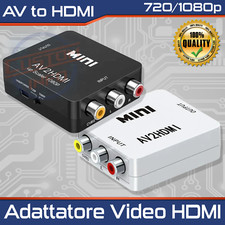 Adattatore HDMI, RCA to HDMI,WII-Convertitore Audio 720 1080P Supporta PAL/NTSC