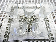 3 + 2  Bicchieri a Calice - Vintage anni '50- Servizio Parziale(molati esterno).