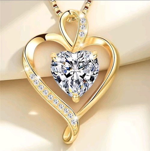 Collana oro cuore diamanti