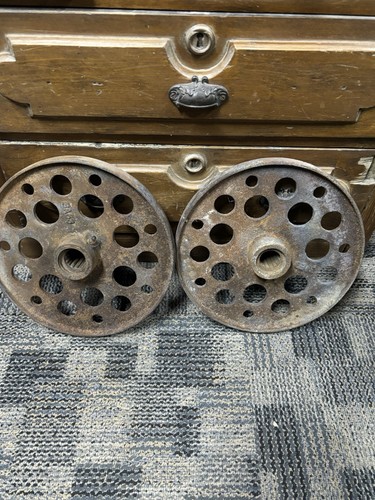 Coppia ruote vintage ghisa - in,