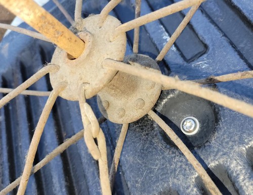 Antique wheelbarrow wheel - antique,
