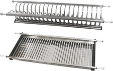 SCOLAPIATTI COLAPIATTI ACCIAIO INOX AD INCASSO 56 76 86 CM CON RACCOGLI GOCCE