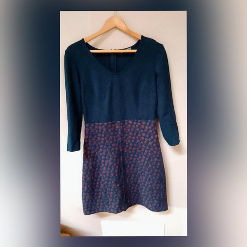 Abito blu notte con pois - blu,