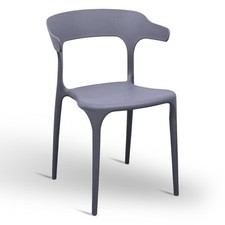 Sedia California in plastica colore grigio impilabile modello comfort