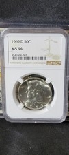 1969-D Kennedy Half Dollar Graded MS66 By NGC