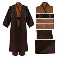 Costume cosplay Star Wars cavaliere Jedi Obi-Wan Kenobi Halloween festa vestito accappatoio 