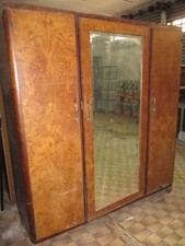 IMPONENTE ARMADIO A 3 ANTE 3 CASSETTI + SPECCHIO ANNI '40