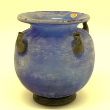 GRANDE VASO VINTAGE VETRO BLU