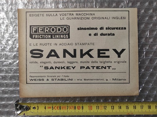 Antica pubblicità 1925 - , ferodo
