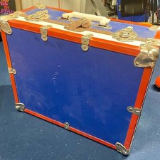 Baule portaoggetti vintage rosso bianco blu