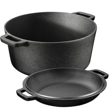 Pentola in Ghisa da Forno con Coperchio - Pentole e Padelle per Cuocere il Pane