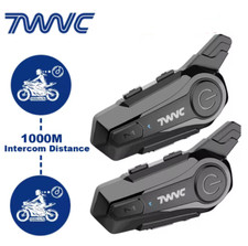 2pz COPPIA INTERFONO AURICOLARI MOTO BLUETOOTH 5.0 PER CASCO