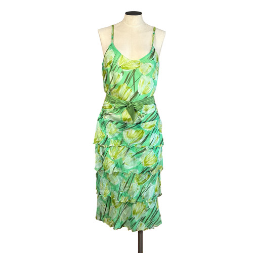 Vestito seta verde con - verde,