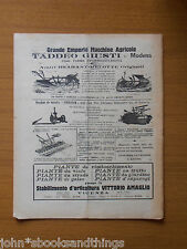 1910 MACCHINE AGRICOLE TADDEO GIUSTI EPOCA ANTICO ARATRO RACCOLTO FALCIATRICE