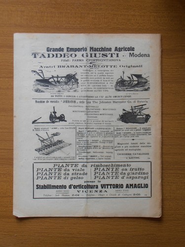 1910 macchine agricole taddeo - macchine,