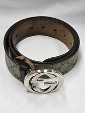 Cintura Gucci 411924 GG Supreme taglia 100/40 - marrone e argento