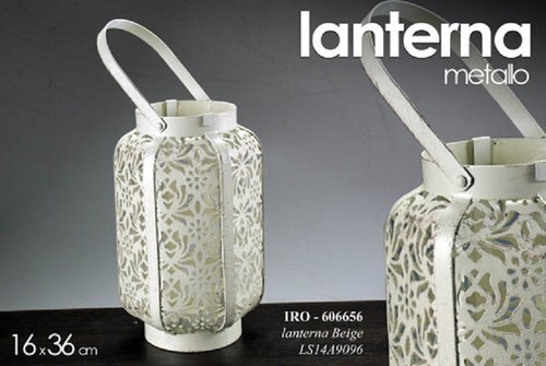 Lanterna metallo beige - lanterna,