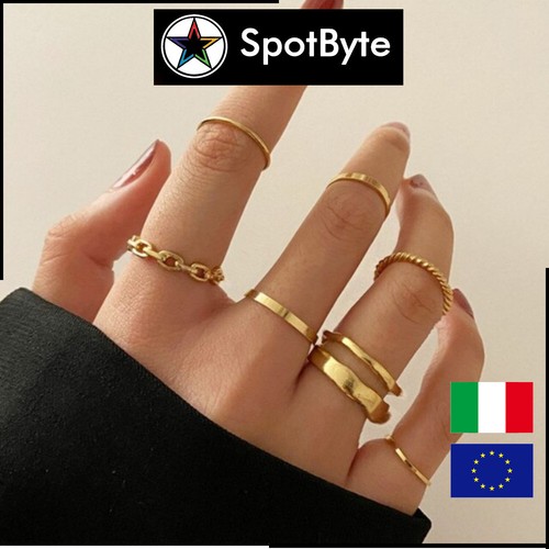 Set anelli donna - donna, dorati