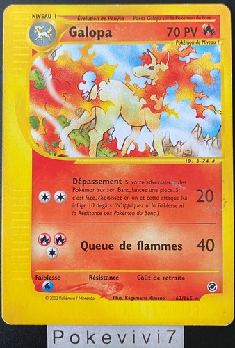 Carte pokémon galopa 165 - carte, 62/165