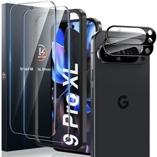 LK 2+2 Per Google Pixel 9 Pro XL Vetro Temperato Con 2 Strati Pellicola Protetti