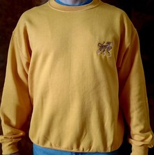 Felpa uomo giallo girocollo