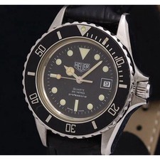 Raro orologio vintage HEUER 1000 Leonidas Diver 980.015 per parti di ricambio non testato