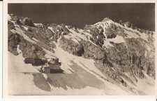 Cartolina Grainau, Zugspitze, Hotel Schneefernerhaus, stazione in cima, 1934 ca.