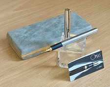 Omas Penna  Stilografica Finitura "Platinum"Nib "M" Made Italy.set Completo.