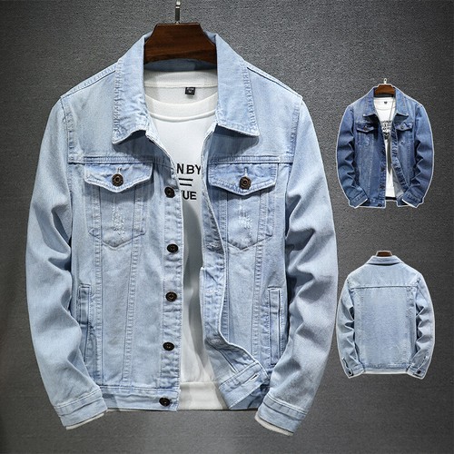 Giacca denim casual uomo - , slim