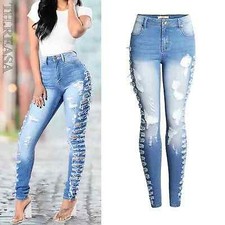 Pantaloni donna jeans misto