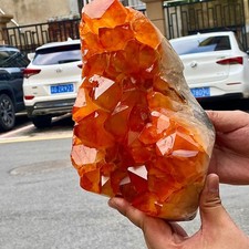 Grappolo di cristallo arancio-giallo Calcite Chunk - 10,3 libbre