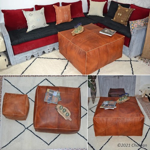 Pouf poggiapiedi pelle - in,