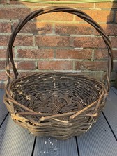 Cestino vintage salice tessuto