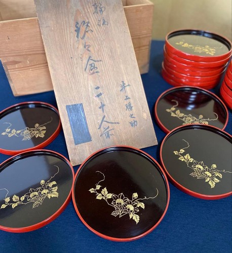 Wajima vassoio laccato set - laccato, 5
