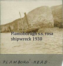 Original photograph Flamborugh Head  S.S. Rosa  (Admiralty ship) shipwreck 1930