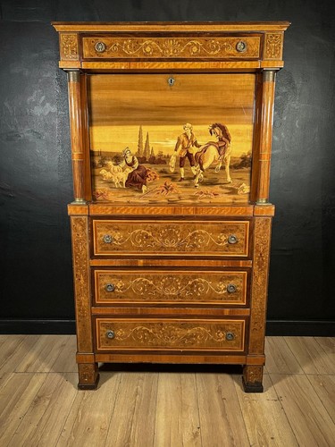 Antico secretaire intarsiato - antico,