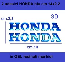 2 adesivi HONDA  GEL 14 Cm BLU