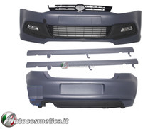 KIT ESTETICO MINIGONNE PARAURTI ANTERIORE POSTERIORE PER VW POLO 2009+ R-LINE
