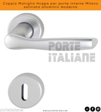 Coppia Maniglia Hoppe per porte interne Milano satinata alluminio moderna 