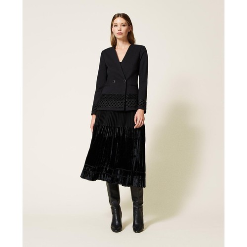 Giacca blazer nero doppiopetto