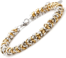 OMI® - Bracciale Donna Intrecciato Nodini in Acciaio, Diversi Colori