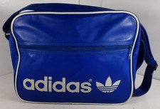 Borsa a tracolla Adidas Originals Trefoil blu 14" retrò Airliner Messenger ottime condizioni